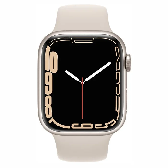 Viedpulkstenis Apple Watch Series 7 GPS + Cellular 45mm Starlight Aluminium Case with Starlight Sport Band [Mazlietots]