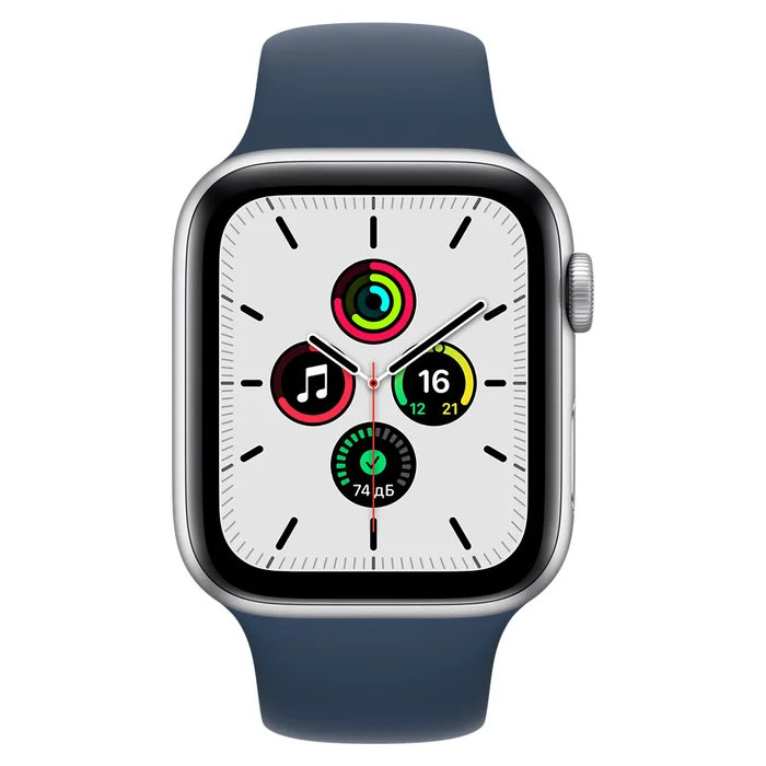 Viedpulkstenis Apple Watch SE GPS 44mm Silver Aluminium Case with Abyss Blue Sport Band