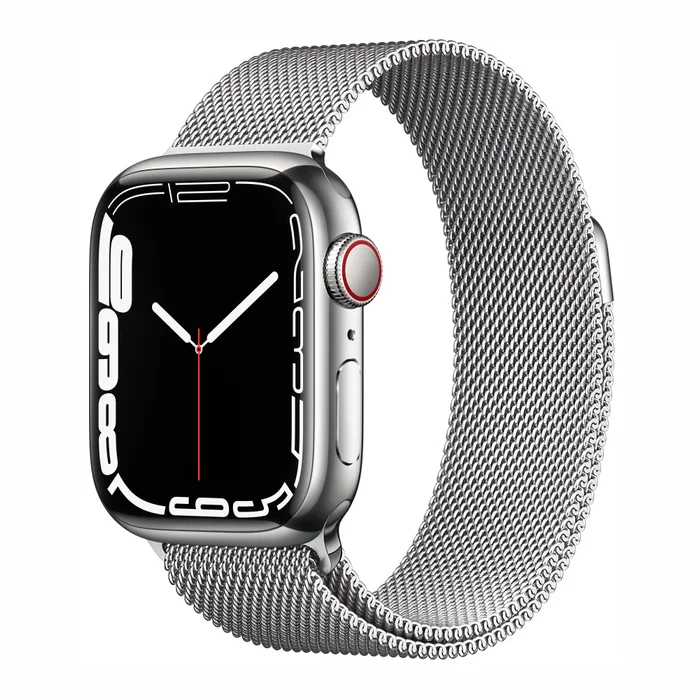 Viedpulkstenis Apple Watch Series 7 GPS + Cellular 41mm Silver Stainless Steel Case with Silver Milanese Loop