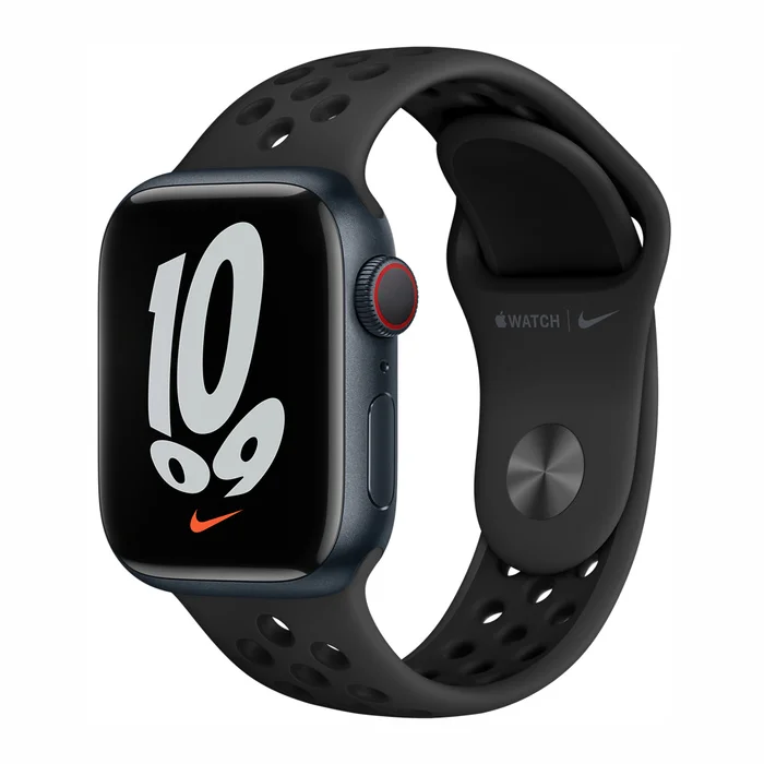 Viedpulkstenis Apple Watch Nike Series 7 GPS + Cellular 41mm Midnight Aluminium Case with Anthracite/Black Sport Band