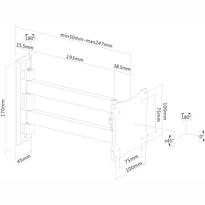 Monitora stiprinājums Newstar FPMA-W820 10"-27"