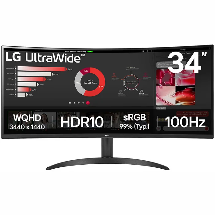 Monitors LG 34WR50QK-B Curved UltraWide 34"