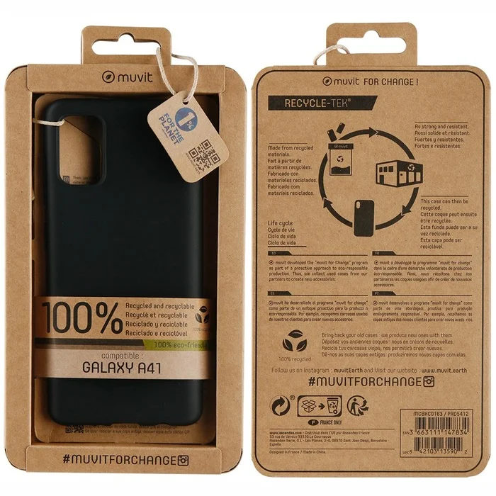 Samsung Galaxy A41 Recycleteck Cover By Muvit Black