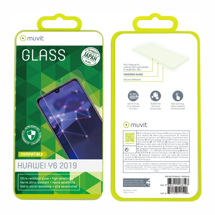 Viedtālruņa ekrāna aizsargs Aizsargstikls Muvit Huawei Y6 2019 Real Screen Glass