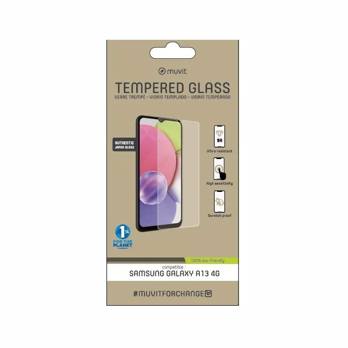 Samsung Galaxy A13 4G Tempered Screen Glass By Muvit Transparent