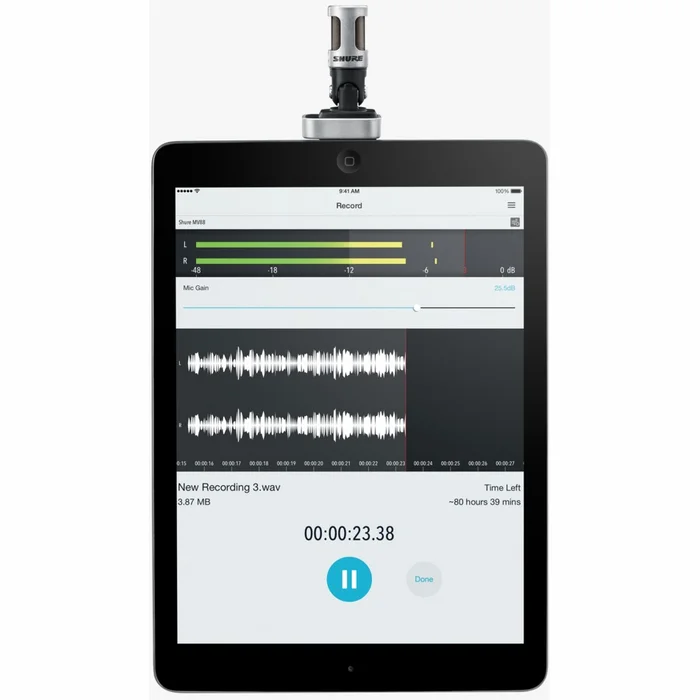 Mikrofons Shure SH MV88 iOS Silver