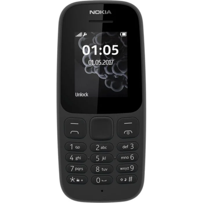 Mobilie telefoni un viedtālruņi Nokia 105 (2017) Dual SIM, Black