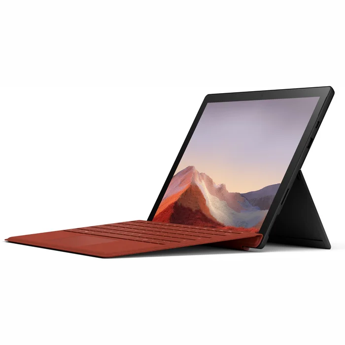 Planšetdators Microsoft Surface Pro 7 12.3'' i5/256 GB Black + Surface Pro Type Cover Poppy Red