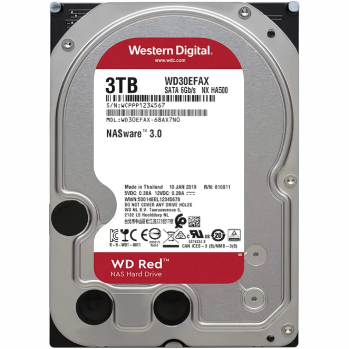 Iekšējais cietais disks Western Digital Red NAS Hard Drive HDD 3TB