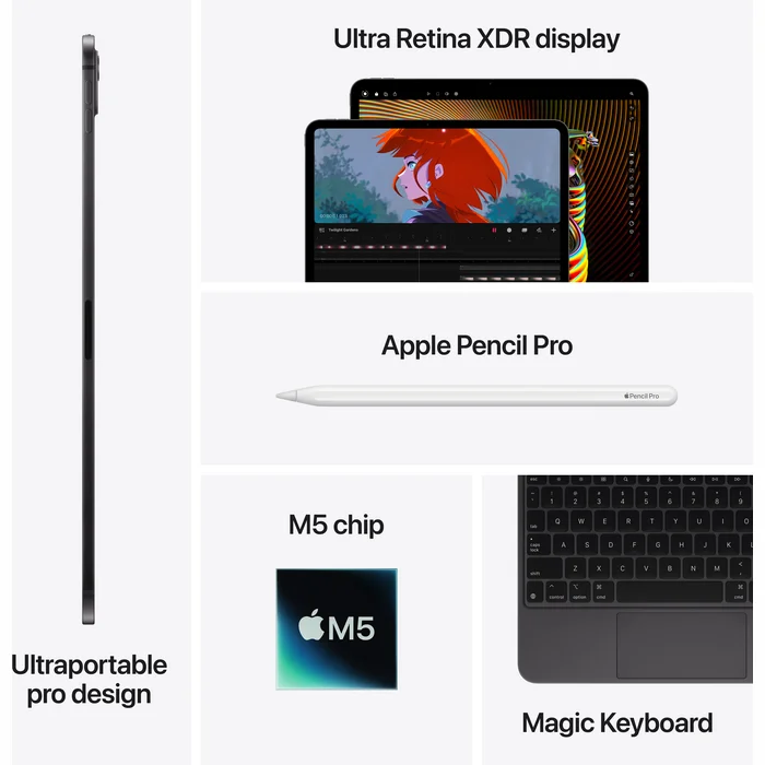 Apple iPad Pro 11" (M5) Wi-Fi 256GB with standard glass - Space Black