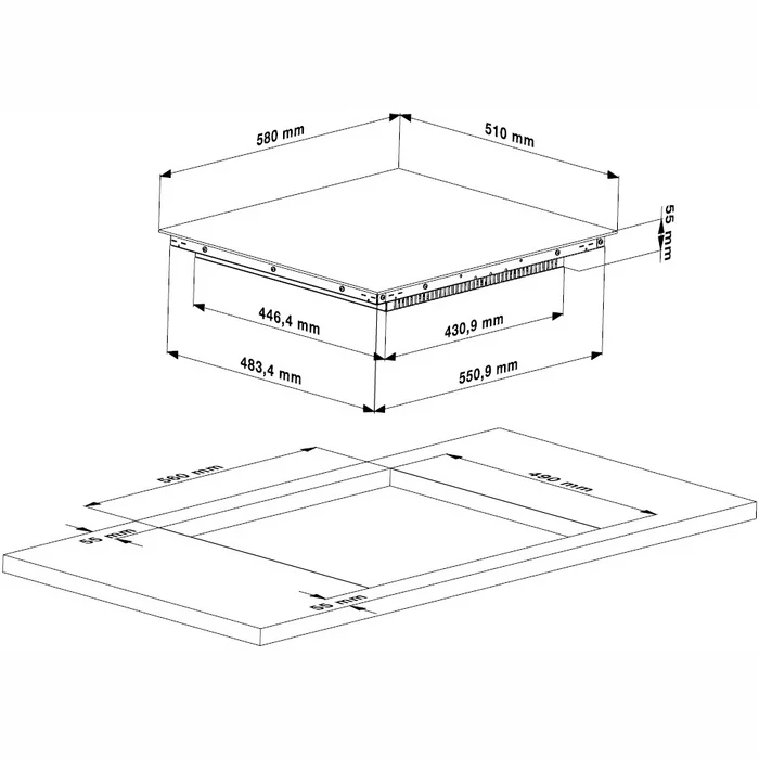 Plīts virsma Beko HII64202FMT