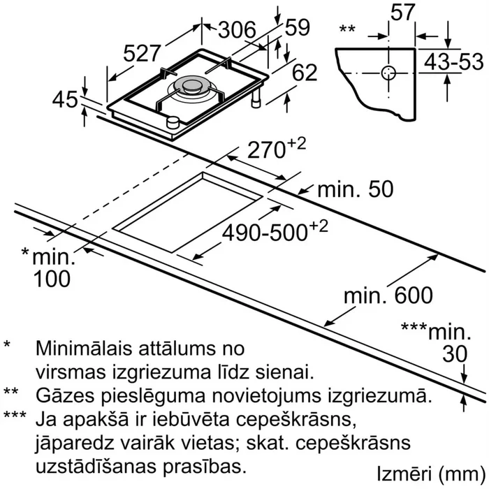 Plīts virsma Bosch PRA3A6B70