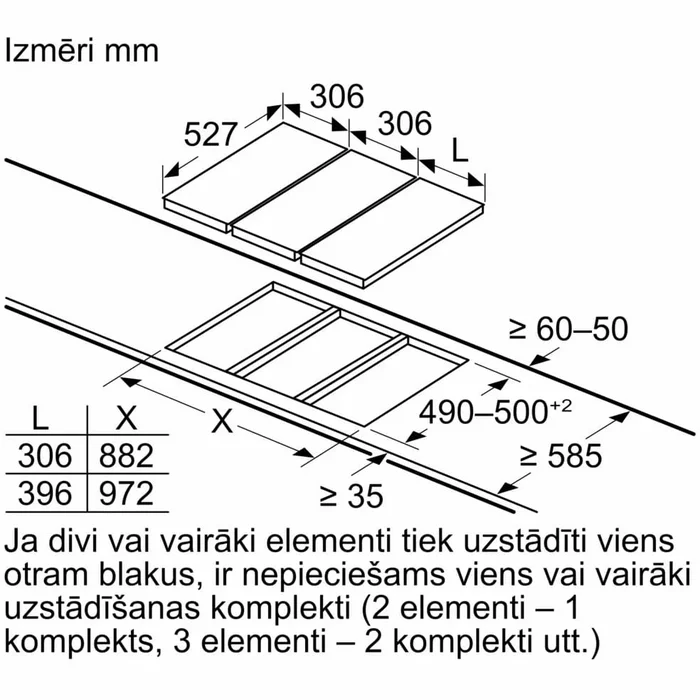 Plīts virsma Bosch PRA3A6B70