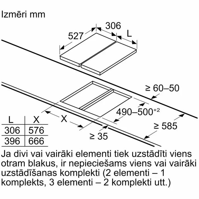 Plīts virsma Bosch PRA3A6B70