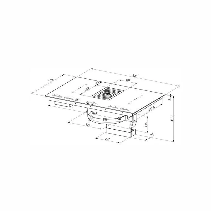 Plīts virsmas Faber Galileo BK Glass NG A830