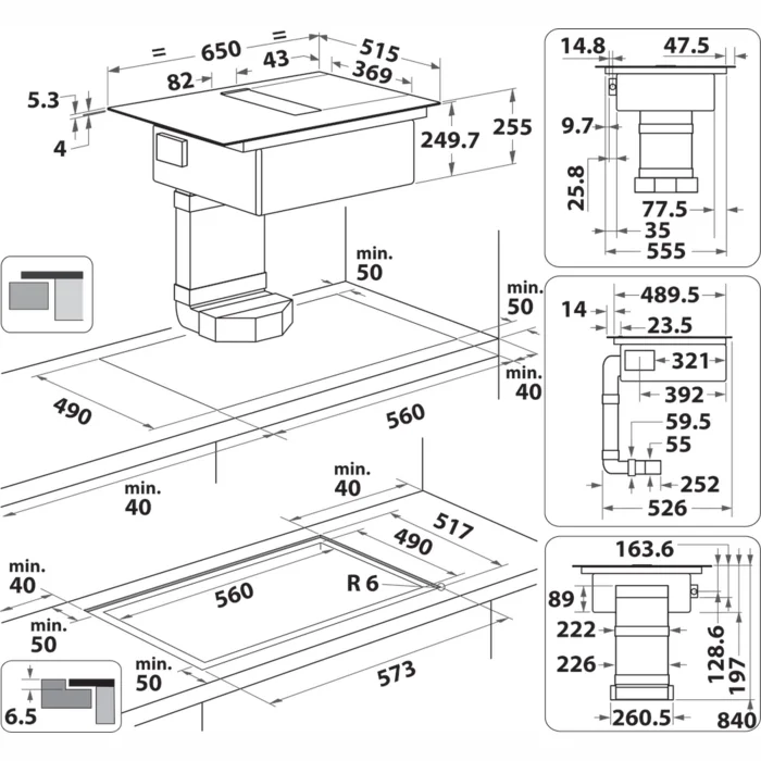 Plīts virsma Whirlpool WVH 1065B F Kit