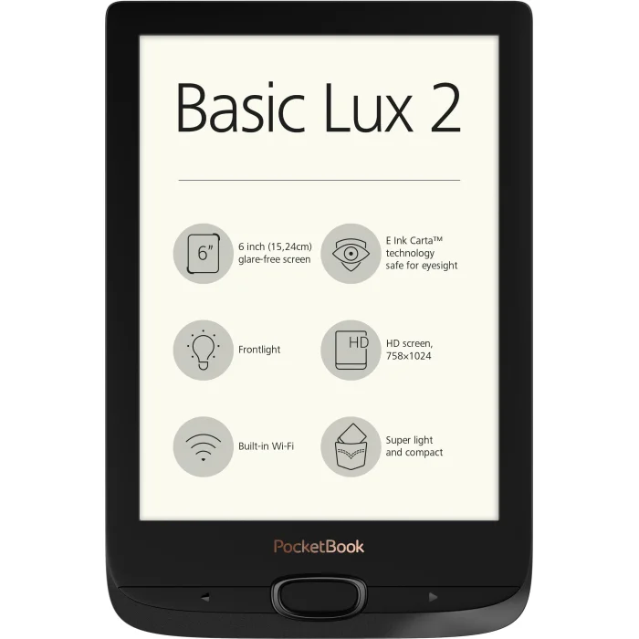 E-grāmatu lasītājs E-grāmatu lasītājs PocketBook Basic Lux 2 Black