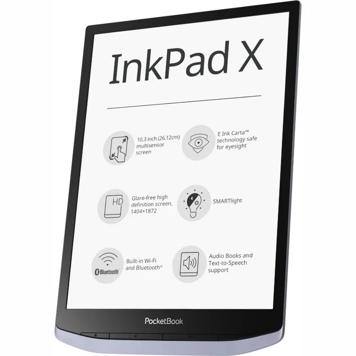 E-grāmatu lasītājs Pocketbook InkPad X Metallic Grey