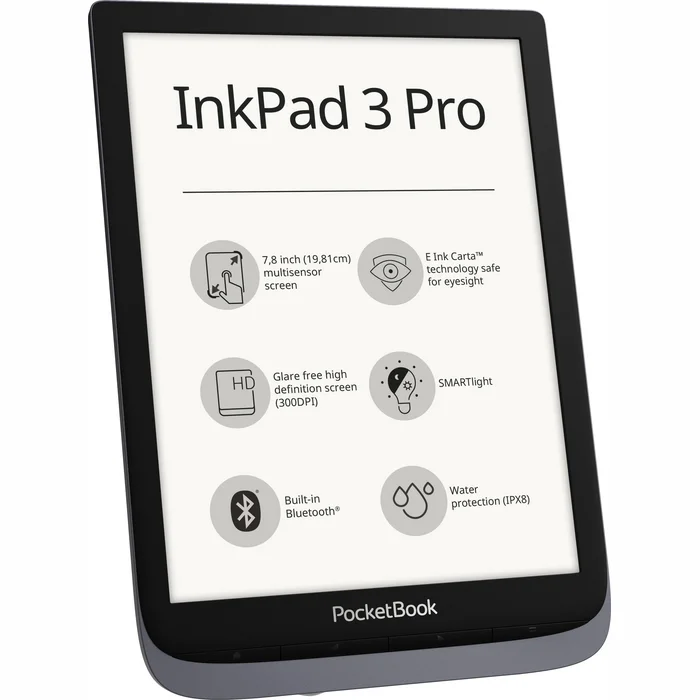 E-grāmatu lasītājs Pocketbook InkPad 3 Pro Metallic Grey