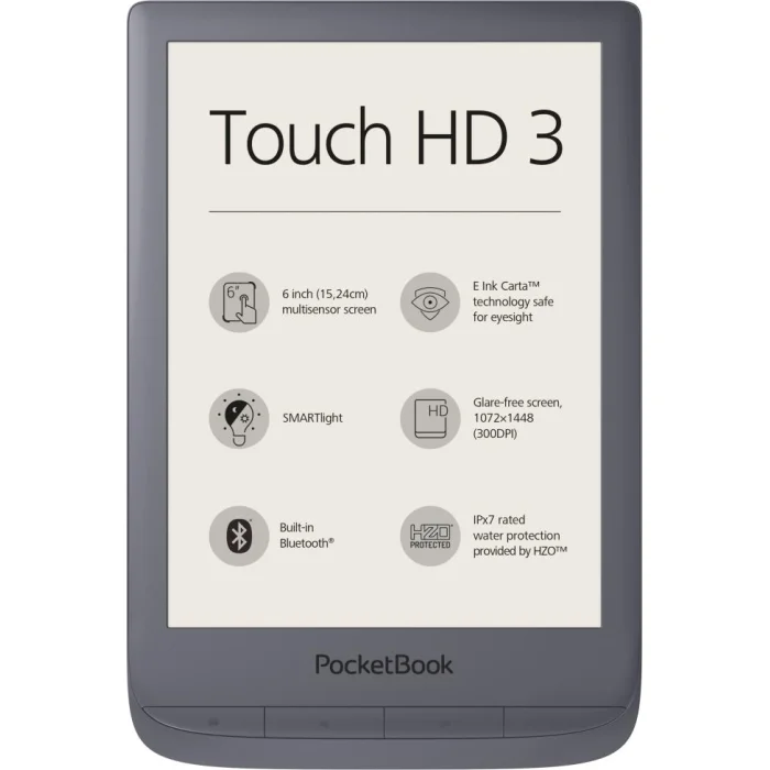 E-grāmatu lasītājs E-grāmatu lasītājs PocketBook Touch HD 3 Grey