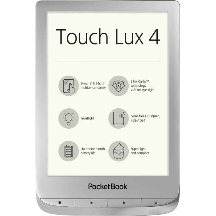E-grāmatu lasītājs E-grāmatu lasītājs PocketBook Touch Lux 4 Silver