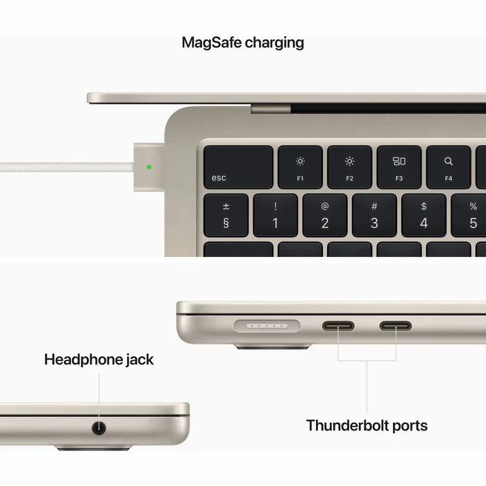 Portatīvais dators Apple MacBook Air (2022) 13" M2 chip with 8-core CPU and 8-core GPU 16GB 256GB SSD - Starlight INT