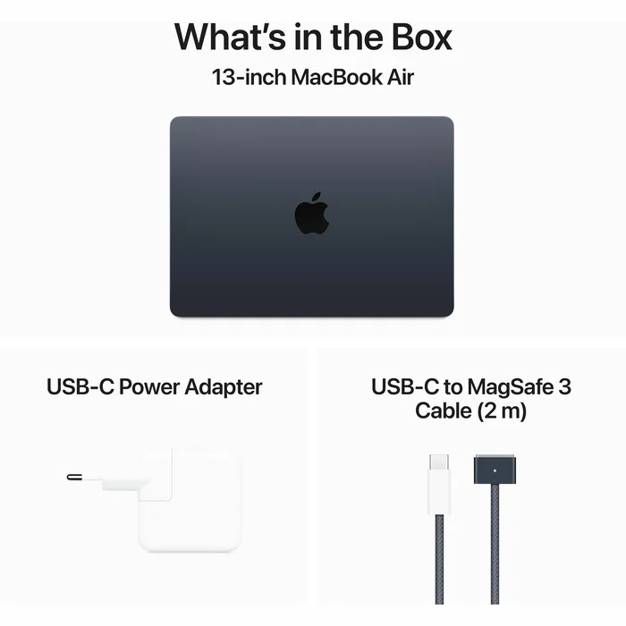 Portatīvie datori Apple MacBook Air (2024) 13" M3 chip with 8-core CPU and 10-core GPU 24GB 512GB SSD – Midnight INT