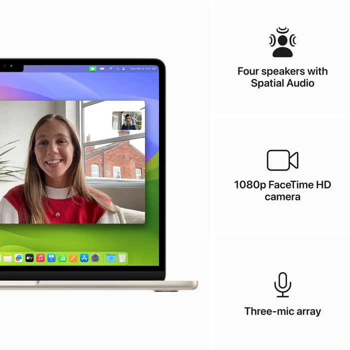 Portatīvie datori Apple MacBook Air (2024) 13" M3 chip with 8-core CPU and 10-core GPU 24GB 512GB SSD – Starlight RUS