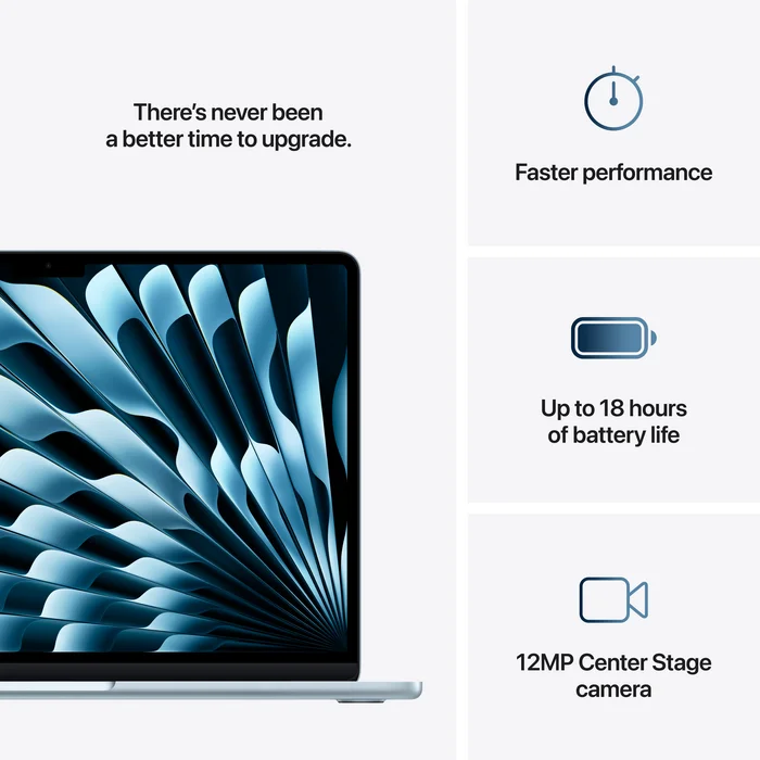 Portatīvais dators Apple MacBook Air (2025) 13” M4 chip with 10-core CPU and 10-core GPU 24GB 512GB SSD - Sky Blue RUS