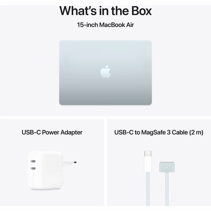 Portatīvais dators Apple MacBook Air (2025) 15” M4 chip with 10-core CPU and 10-core GPU 16GB 256GB SSD - Sky Blue RUS