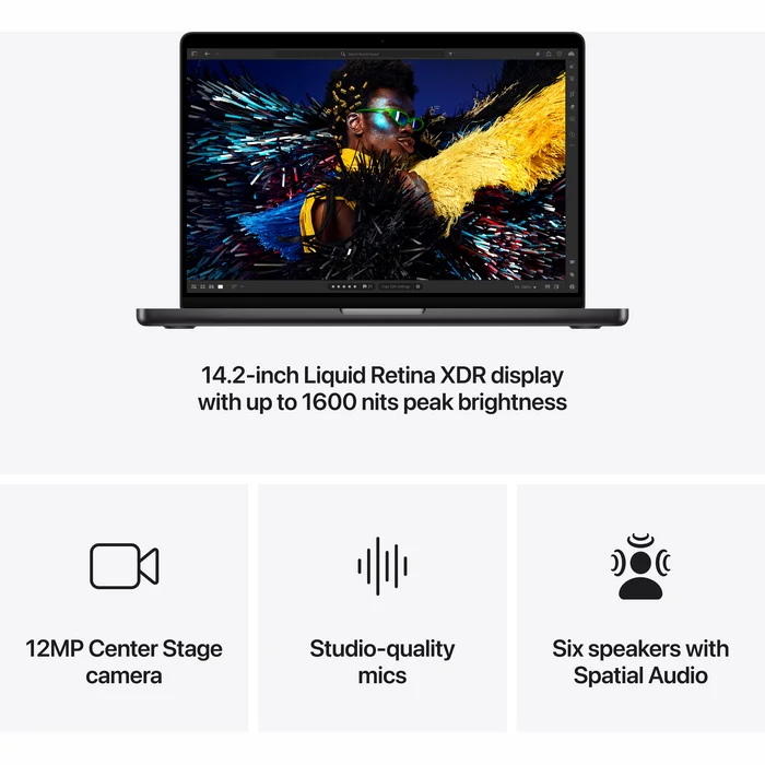 Portatīvais dators Apple MacBook Pro 14" M4 chip with 10-core CPU and 10-core GPU 24GB 1TB SSD - Space Black INT