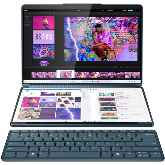 Portatīvais dators Lenovo Yoga Book 9 13IMU9 2x 13.3" Tidal Teal 83FF002RMH