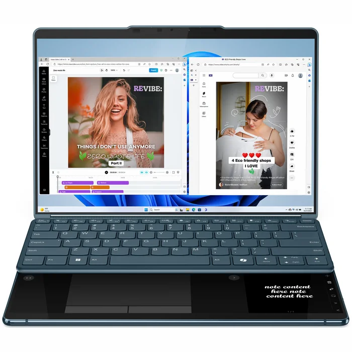 Portatīvais dators Lenovo Yoga Book 9 13IMU9 2x 13.3" Tidal Teal 83FF002RMH