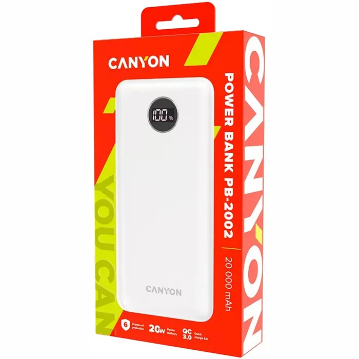 Akumulators (Power bank) Canyon CNE-CPB2002W 20000 mAh White