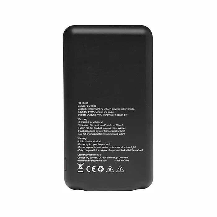 Akumulators (Power bank) Denver PBQ-4000 4000 mAh Black
