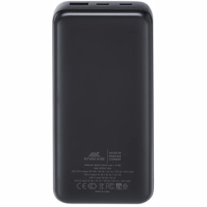 Akumulatori (Power bank) Rivacase VA1082 (20000 mAh) Black