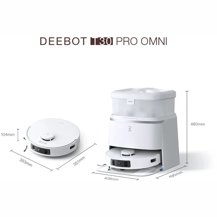 Putekļu sūcējs robots Ecovacs Deebot T30 Pro Omni Silver