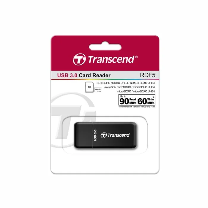 Atmiņas karšu lasītājs Transcend SD / microSD Card Reader Black