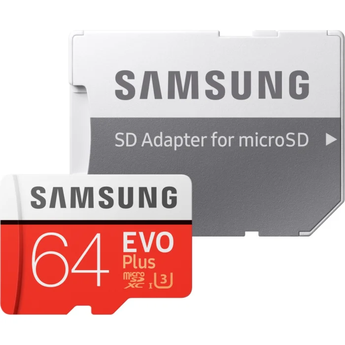 Atmiņas karte Samsung EVO Plus MicroSD 64GB + SD adapter
