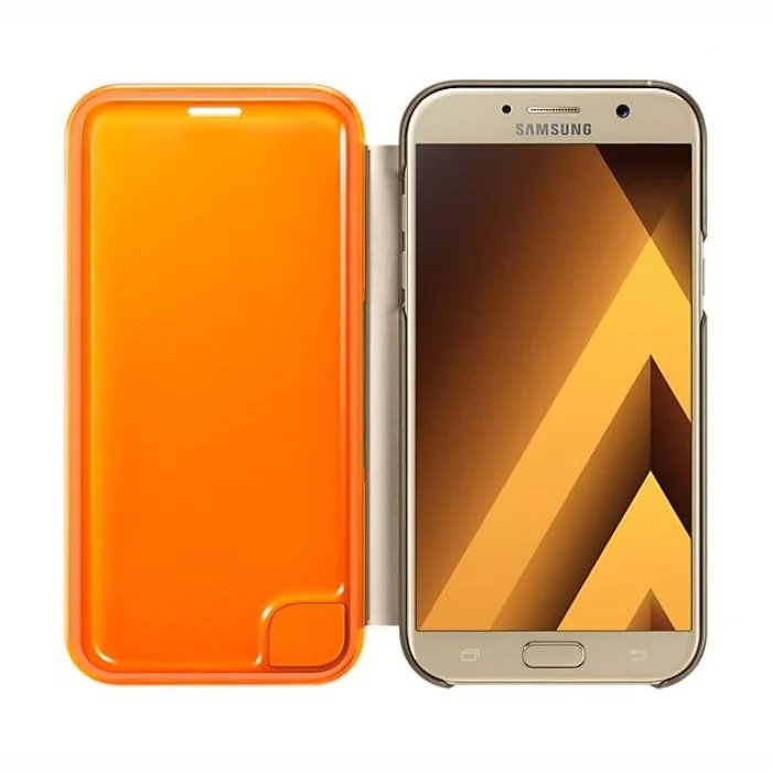 Mobilā telefona maciņš Samsung Galaxy A3 2017 Neon Flip Gold