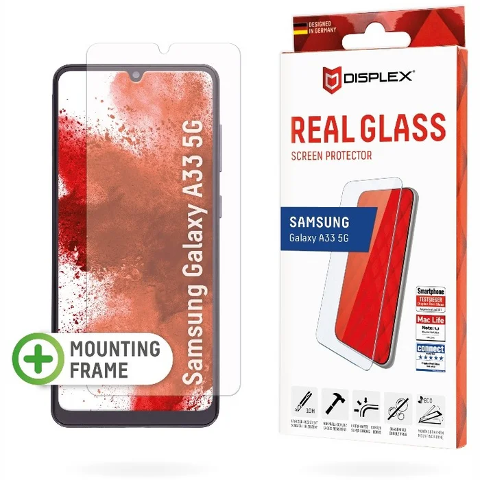 Viedtālruņa ekrāna aizsargs Samsung Galaxy A33 5G Real 2D Glass By Displex Transparent
