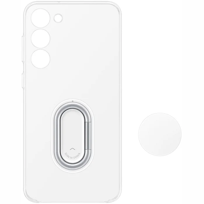 Telefona vāciņi un maciņi Samsung Galaxy S23+ caurspīdīgs vāciņš ar modulāra aksesuāra ietvaru