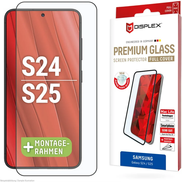 Viedtālruņa ekrāna aizsargs Samsung Galaxy S24/S25 Full Cover Premium Screen Protector By Displex