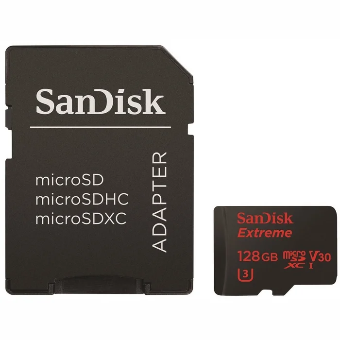 Atmiņas karte SanDisk Extreme 128GB microSDXC + SD Adapter + Rescue Pro Deluxe