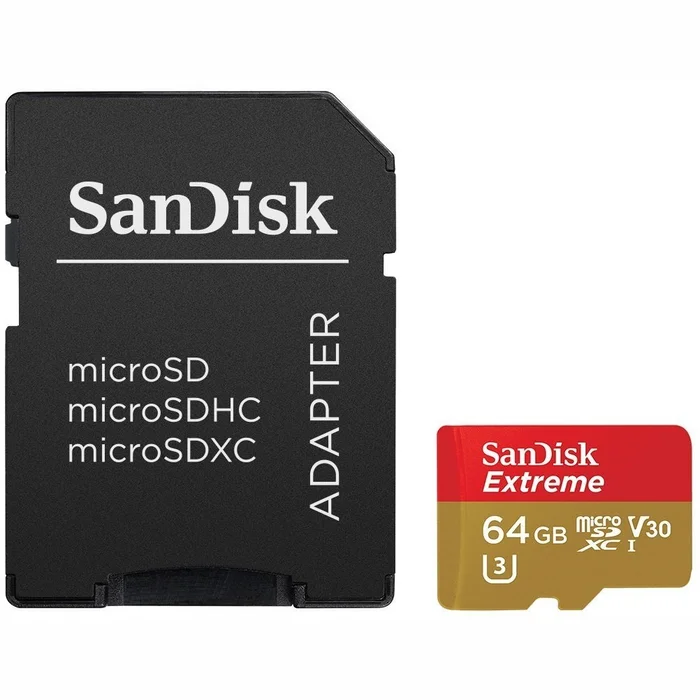 Atmiņas karte SanDisk Extreme 64GB microSDXC + SD Adapter + Rescue Pro Deluxe