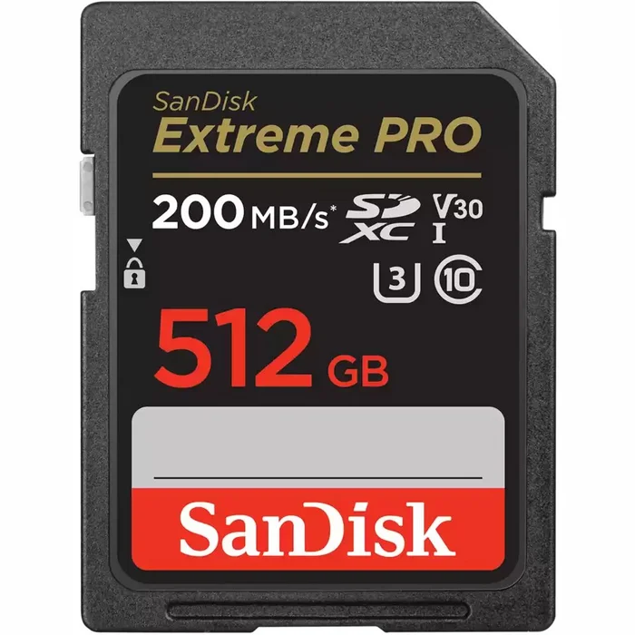 Atmiņas kartes SanDisk Extreme PRO 512GB SDXC BLACK