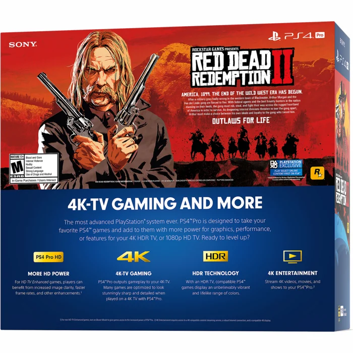 Spēļu konsole Spēļu konsole Sony PlayStation 4 Pro 1TB Black + Red Dead Redemption 2