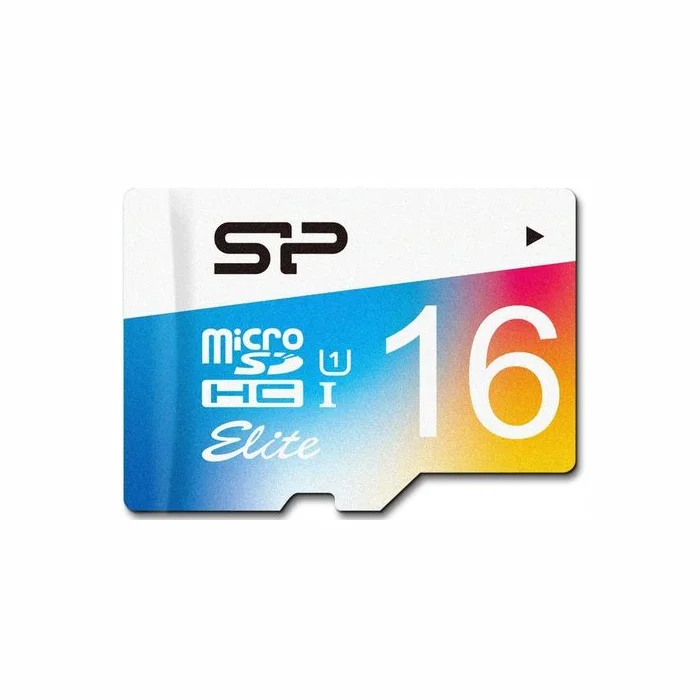 Atmiņas karte Silicon Power Elite UHS-1 Colorful 16 GB, MicroSDHC, Flash memory class 10, SD adapter