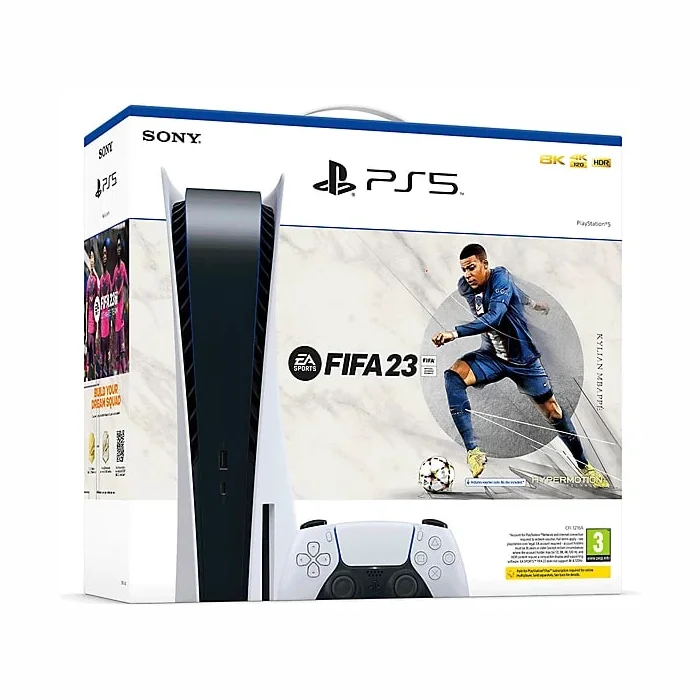 Spēļu konsole PlayStation 5 BlyRay White  + Fifa 23 [Mazlietots]