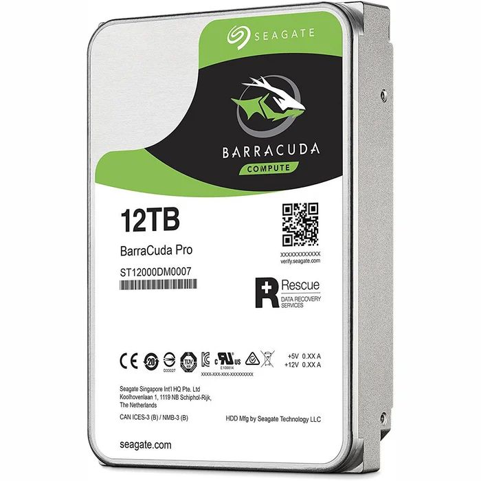 Iekšējais cietais disks Seagate BarraCuda Pro 12TB 7200RPM SATA III 256MB ST12000DM0007